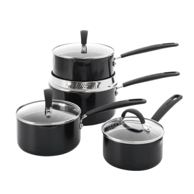 Image of ProCook Gourmet Non Stick Saucepan Set (4 Piece) Induction Pans, 10 Year Guarantee