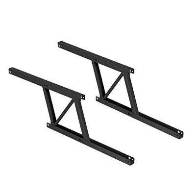 Image of Emuca Set of Two Coffee Table Lifting mechanisms, Allows to be Raised 135mm, Steel, Black