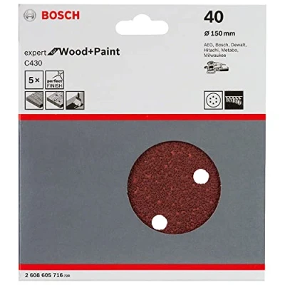 Image of Bosch 2608605640 125 mm Sanding Sheets for Random Orbit Sanders