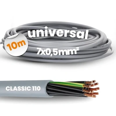 Image of 10 m Lapp 1119007 Ölflex Classic 110 7G0.5 mm² PVC Control Cable 7 x 0.5 with Green/Yellow Protective Conductor I Sheathed Core