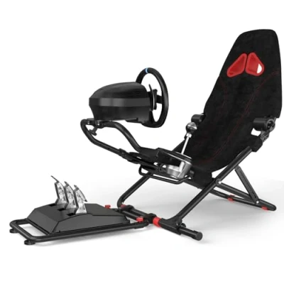 Image of DIWANGUS Racing Seat,Steering Wheel Stand for Logitech G923 G920 G29 G27 G25, Foldable Steering Suitable Thrustmaster T248X T248 T300Rs TX T150 PS4 PS5 Xbox 360