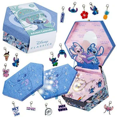 Image of Disney Stitch Jewellery Advent Calendar 2024, Countdown for Girls (Blue Jewellery)
