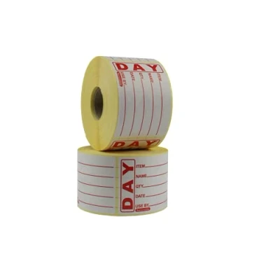 Image of 49x74mm Prepped Food Labels Red Text Removable Use by Rotation Roll Supplied in Rolls of 500. Label Size: 49 x 75mm … (2 500 (1,000 Labels))