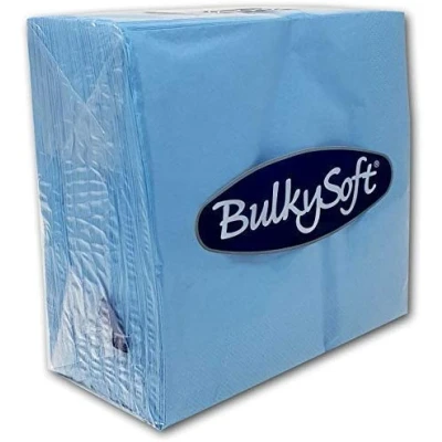 Image of Paper Serviettes Soft Napkins 33x33cm 2PLY BulkySoft Solid Colours Choose (Light Blue)