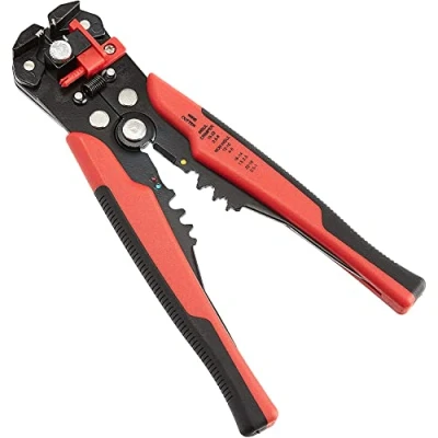 Image of Amazon Basics Self Adjusting Wire Stripper, Black/red