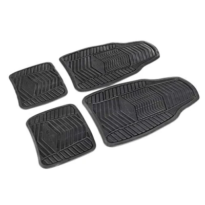 Image of MICHELIN Car Rubber Floor Mats, Mat Set Can Be Cut to Size, 4 Universal Mats for Front and Rear, Black, All Weather Mat,