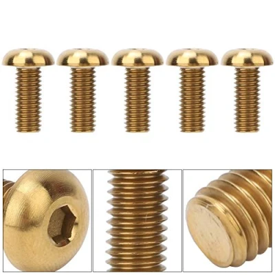 Image of 5PCS/ Pack M5x12 Bicycle Water Bottle Cage Bolts M5x10 Disc Brake Screws Titanium Alloy Set(M5¡Á12 Gold)