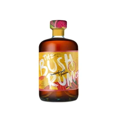 Image of The Bush Rum Co. Passionfruit &amp; Guava Spiced With Natural 100% Recycled Bottle Recyclable Pack 37.5% ABV 70cl
