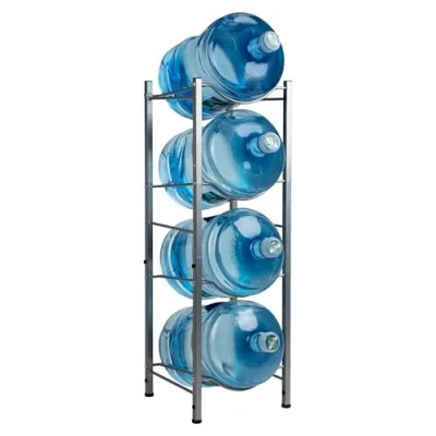 Image of Mind Reader 4TJUG SIL 4 Tier Water Jug Rack, Steel, Silver