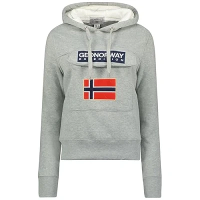 Image of Geographical Norway Gadrien Lady Women&#039;s Zip Hoodie Pockets Sweatshirt Sweater Warm Jacket Spring Summer Autumn Winter Season (Light Grey XL)