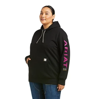 Image of ARIAT Women&#039;s Rebar Graphic Hoodie, Black/Purple, Medium
