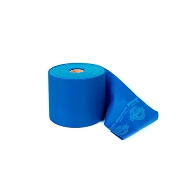 Image of TheraBand Latex Free Exercise Band Dispenser Pack, Therapy Bands, Rehabilitation Resistive Elastic 45.5 m (50 yd) &amp; 23 (25 Rolls, Blue