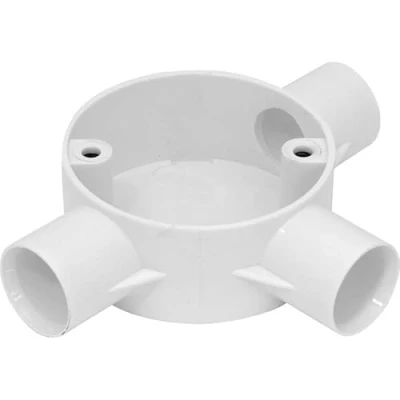 Image of Electrical Conduit System, 20mm White PVC, Boxes, Bends, Tees and Accessories (20MM INSPECTION ELBOW) TEE BOX WHITE)