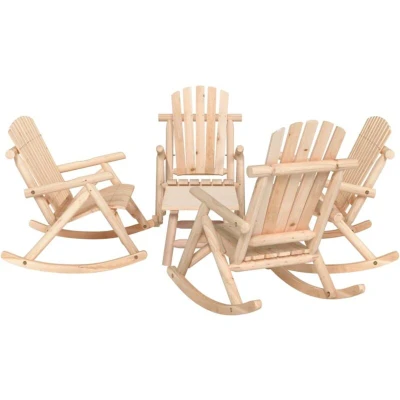 Image of vidaXL 5 Piece Garden Lounge Set Solid Wood Spruce