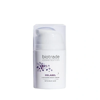 Image of Biotrade Melabel Lightening Night Cream Lightens Dark Spots on the Skin Gently Exfoliates Hyperpigmentation With Kocic and Glycolic acid 50ml