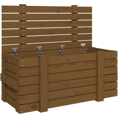Image of vidaXL Storage Box Honey Brown 91x40.5x42 cm Solid Wood Pine