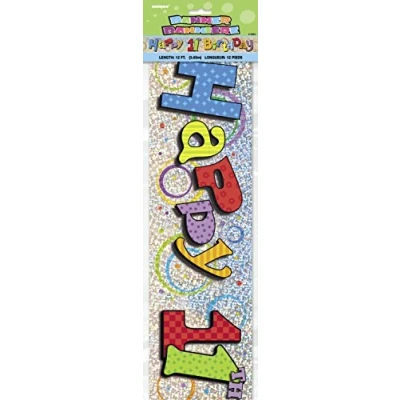Image of Unique Party 10862 12ft Prism Happy 11th Birthday Banner