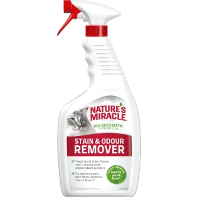 Image of Nature&#039;s Miracle Cat Stain &amp; Odour Remover Bio Enzymatic Formula 709ml, White