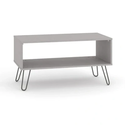 Image of Home Source Coffee Occasional, Living Room Table with Storage, Open Shelf, Grey, Engineered Wood