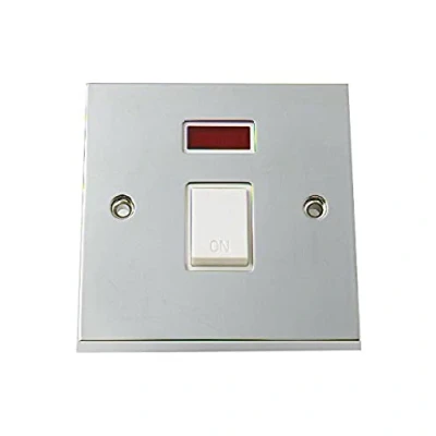 Image of Merriway BH03543 20amp 1 Gang Double Switch Pole With Neon Chrome
