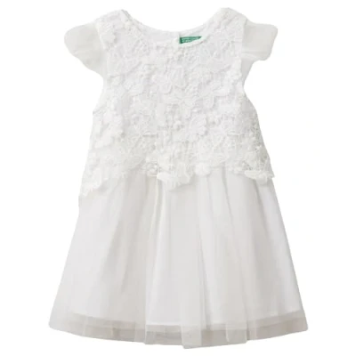 Image of United Colors of Benetton Girls and Girl&#039;s Dress 40wmgv01r, White, 110 cm