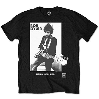 Image of Rock Off officially licensed products Bob Dylan &#039;Blowin in The Wind&#039; T Shirt (Medium) Black