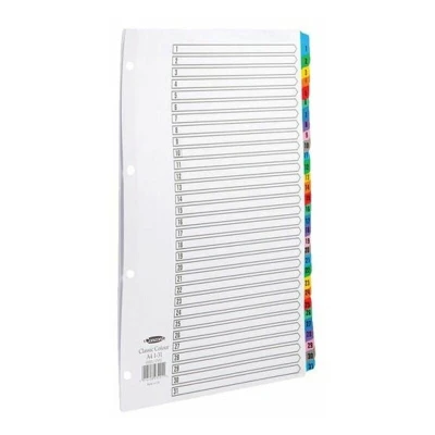 Image of Concord Classic Index 1 31 A4 180gsm Board White with Coloured Mylar Tabs 03201/CS32