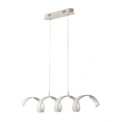 Image of HELIX LED Swirl Pendant Ceiling Light White, Silver 1600lm 3000K 80x13.5cm