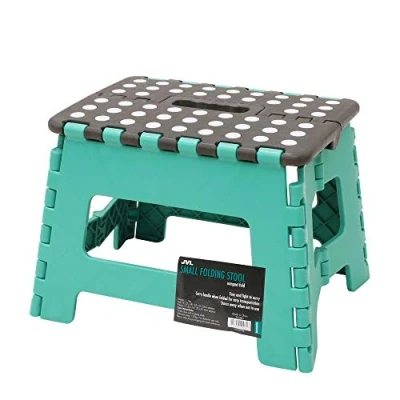 Image of JVL 20 080TQ Small Folding Step Stool, Turquoise/Grey,