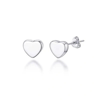 Image of Philip Jones Sterling Silver Heart Earrings