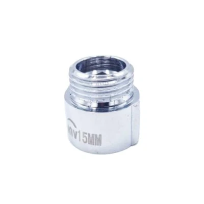 Image of 1/2&quot; BSP (15mm) Pipe Thread Extension Female x Male Chrome Brass 15mm Long