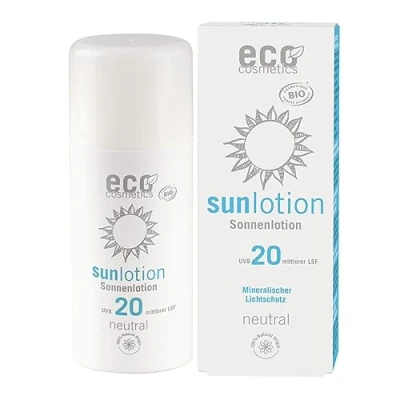 Image of Eco Cosmetics Sun Lotion Neutral SPF 20+, Waterproof, Vegan, No Microplastic, Natural for Face and Body, 1 x 100 ml
