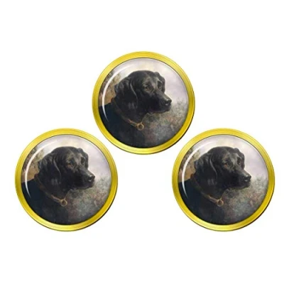 Image of Giftshop UK Hector a Black Labrador by Carl Reichert Golf Ball Markers