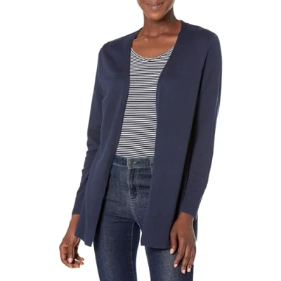 Image of Amazon Essentials Women&#039;s Lightweight Open Front Cardigan Jumper (Available in Plus Size), Navy, L