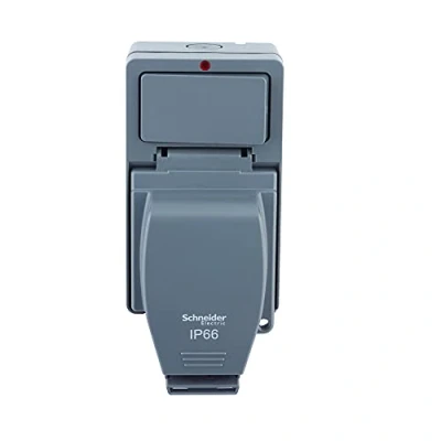 Image of Schneider Electric Lisse Weatherproof IP66 1 gang switched 13A Socket (External Switch) LWP3010E