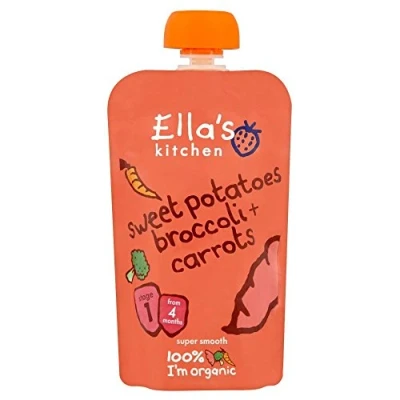Image of Ella&#039;s Kitchen Organic Sweet Potatoes, Broccoli &amp; Carrots 4mth+ (120g) Pack of 6