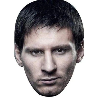 Image of FoxyPrinting Lionel Messi Grey 2018 Sports Celebrity Cardboard Party Face Mask Fancy Dress