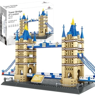 Image of APOSTROPHE Games Tower Bridge Building Block Set (1,052 Pieces) London&#039;s Famous Landmark Series Model for Kids and Adults
