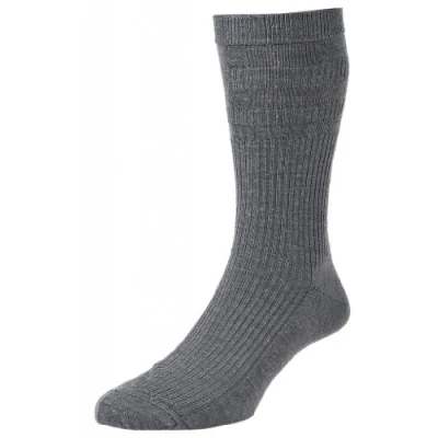 Image of New HJ190 Hall SOFTOP EXTRA LOOSE Wide Soft Top No Non Elastic WOOL Rich Short MID Calf SOCK. Sizes 6 11 / 13 (11 13, GREY)_AB