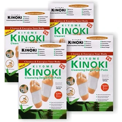 Image of GREY LOOK Detox Foot Cleanse, KINOKI Pads Patches Cleansing 100% Natural Organic Toxins Stress Relief Improve Sleep Quality Enhance Blood Circulation Pack of 5 = 50