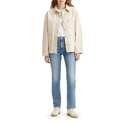 Image of Levi&#039;s Women&#039;s 724 High Rise Straight Jeans, Blue Wave Light, 26W / 30L