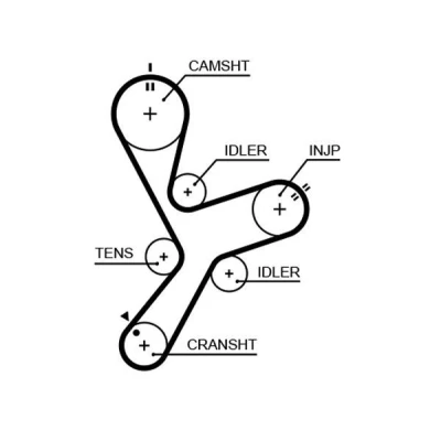 Image of 6000608123 Timing Belt GATES FleetRunner Micro V Stretch Fit 5641XS 154 1467mm 25,4mm MITSUBISHI: L200 / Triton IV Pickup