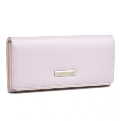 Image of Miss Lulu Women&#039;s PU Leather Wallet, 14 Card Slots, Large Capacity Long Purse in Solid Color, Metal Trim with Magnetic Snap, Perfect for Work, Travel, and Daily Use