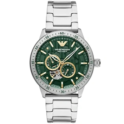 Image of Emporio Armani Watch for Men, Automatic Movement, 43 mm Silver Stainless Steel Case with a Strap, AR60053