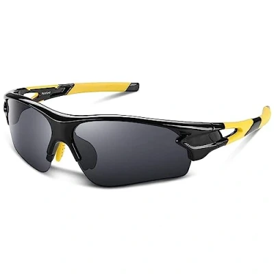 Image of BEACOOL Polarized Sports Sunglasses for Men Women Youth Baseball Cycling Fishing Running TAC Glasses (Black Yellow)