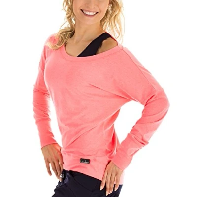 Image of Winshape Ladies&#039; Long Sleeved Casual Sport Dance Fitness, Womens, Freizeit Fitness Longsleeve, Neon Coral, M