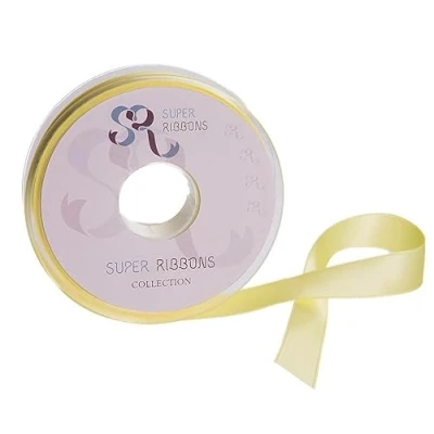 Image of SR SUPER RIBBONS®™ Full Reel 10mm Double Faced Satin Ribbon, 20 Metres on Yellow