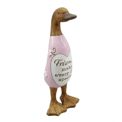 Image of Shudehill Giftware Daisy Message Wooden Duck Ornament Gift Family, Friends, Auntie, Daughter, Sister, Grandma, Nan or Mum Messages (Friend)