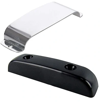 Image of Koanhinn Silver Vintage Pickup Cover &amp; Thumb Rest Tug Bar Finger Pull for Jazz Precision Bass Guitar Plastic