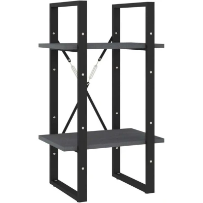 Image of vidaXL 2 Tier Book Cabinet Grey 40x30x70 cm Solid Pine Wood